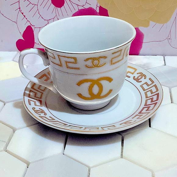 Chanel Embroidered Tea Cup And Saucer ☕️ - Picture 2 of 15